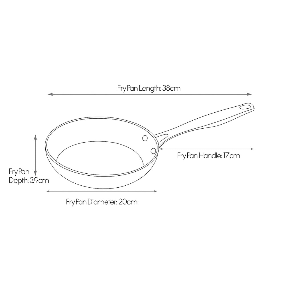 ELLE Home Helene Ceramic Non-Stick Frypan Set – 3pc Induction Cookware, Apricot