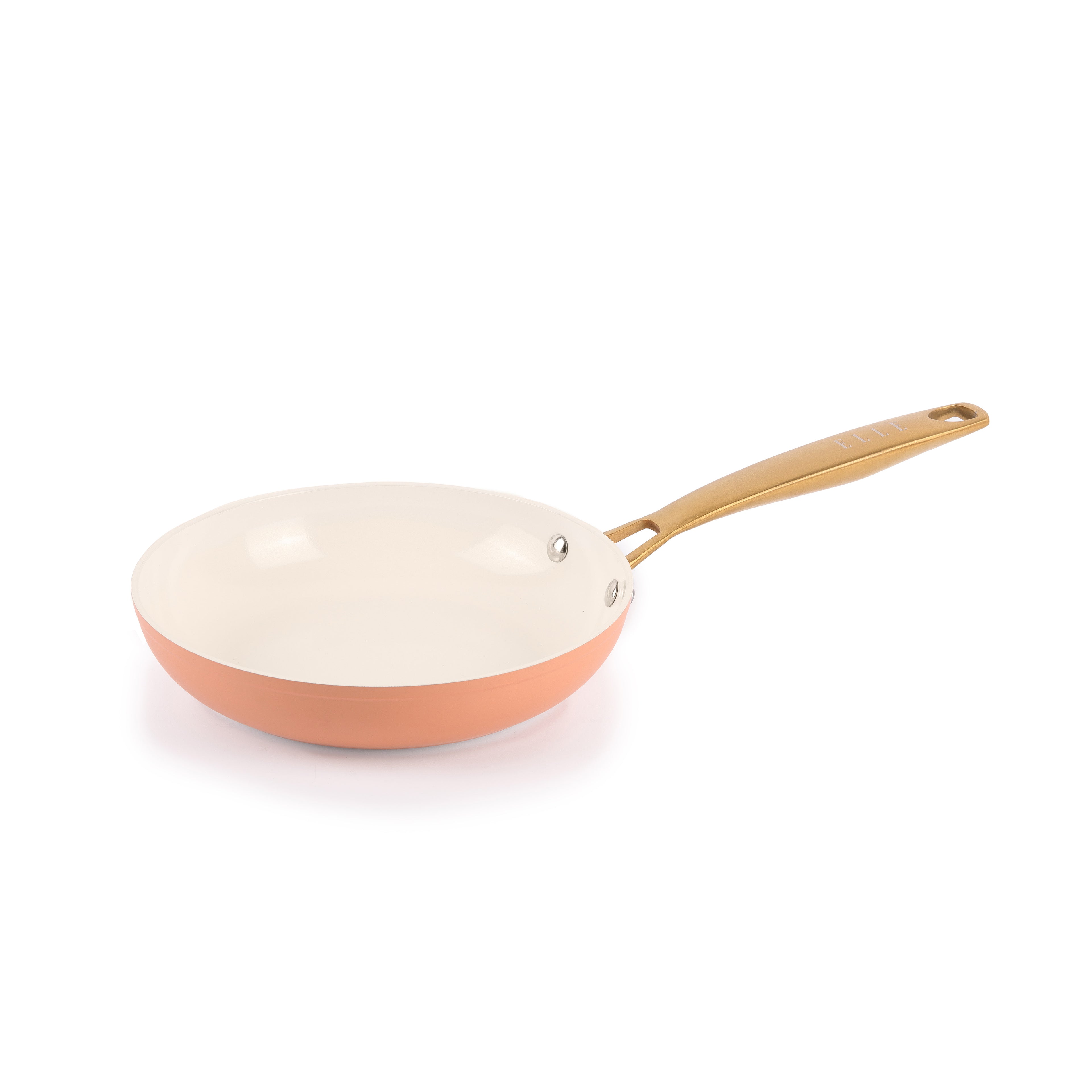 ELLE Home Helene Ceramic Non-Stick Frypan Set – 3pc Induction Cookware, Apricot