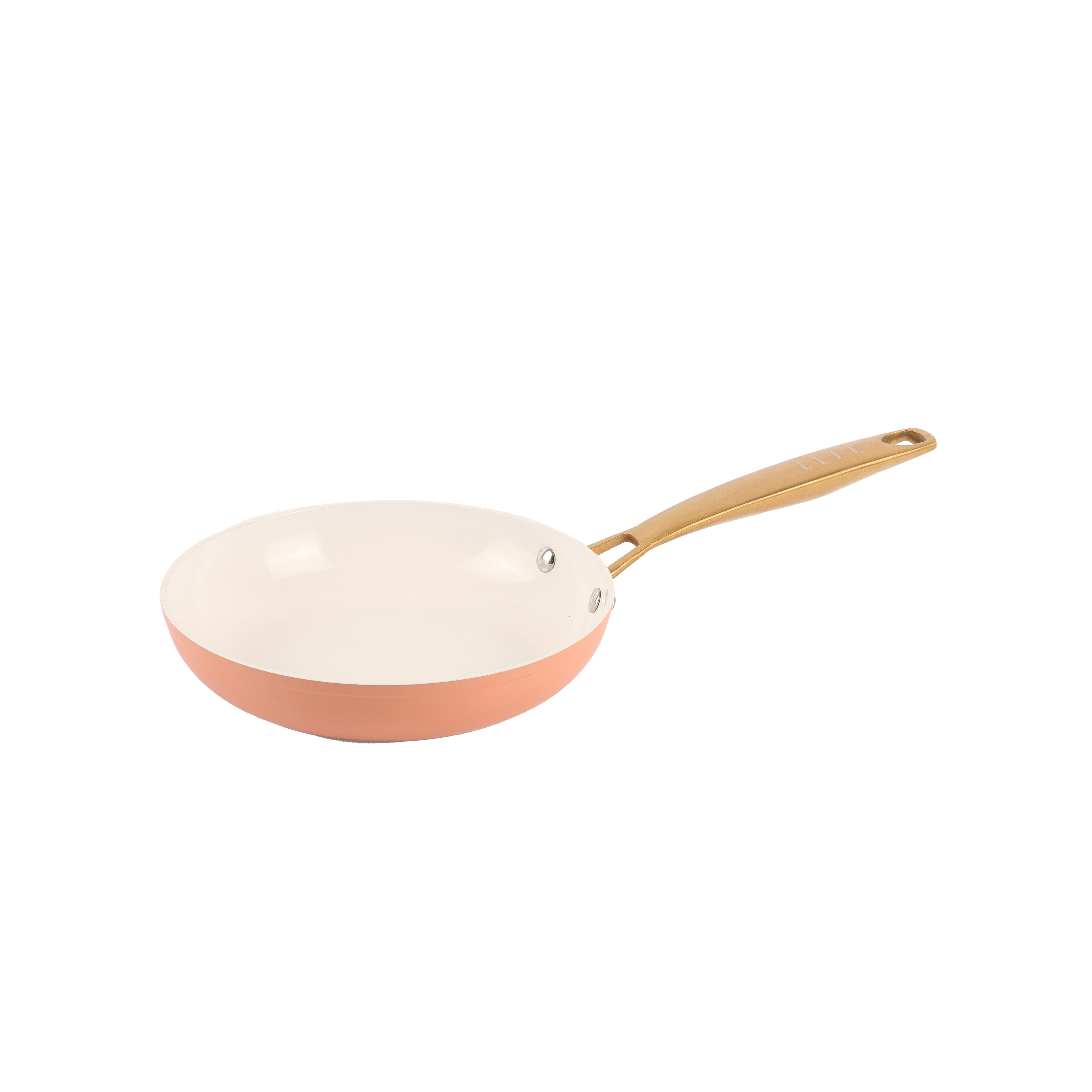 ELLE Home Helene Ceramic Non-Stick Frypan Set – 3pc Induction Cookware, Apricot