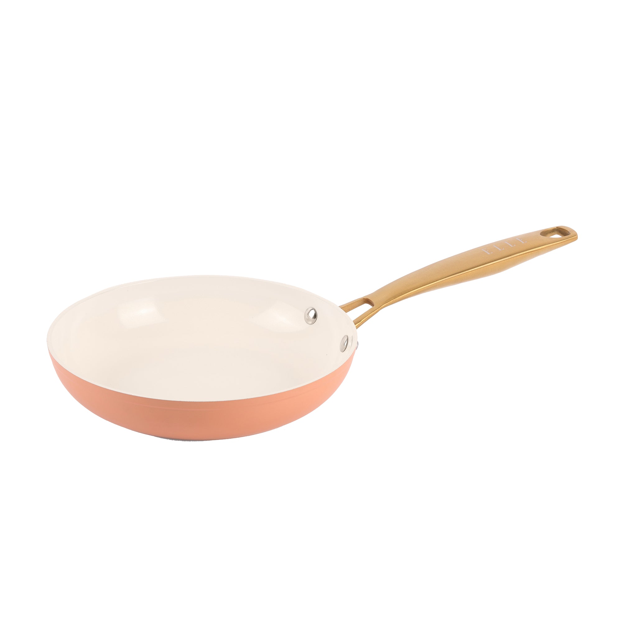 ELLE Home Helene Ceramic Non-Stick Frypan Set – 3pc Induction Cookware, Apricot