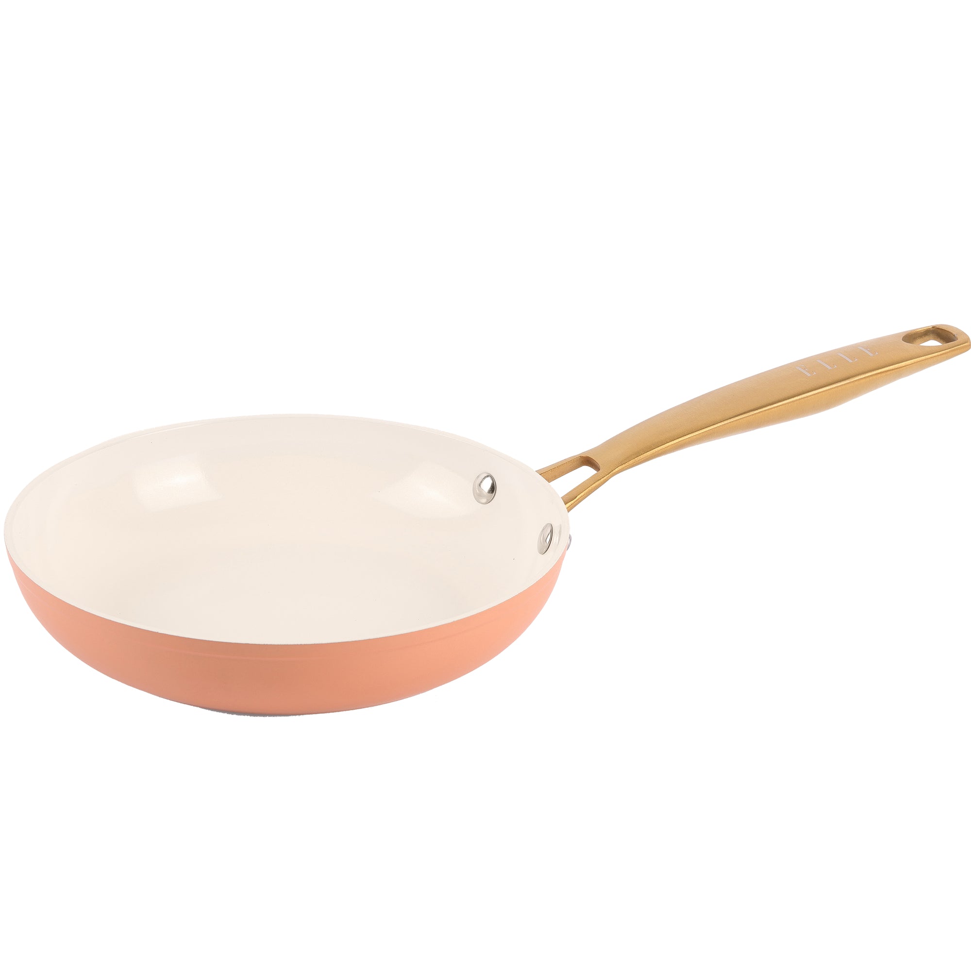 ELLE Home Helene Ceramic Non-Stick Frypan Set – 3pc Induction Cookware, Apricot