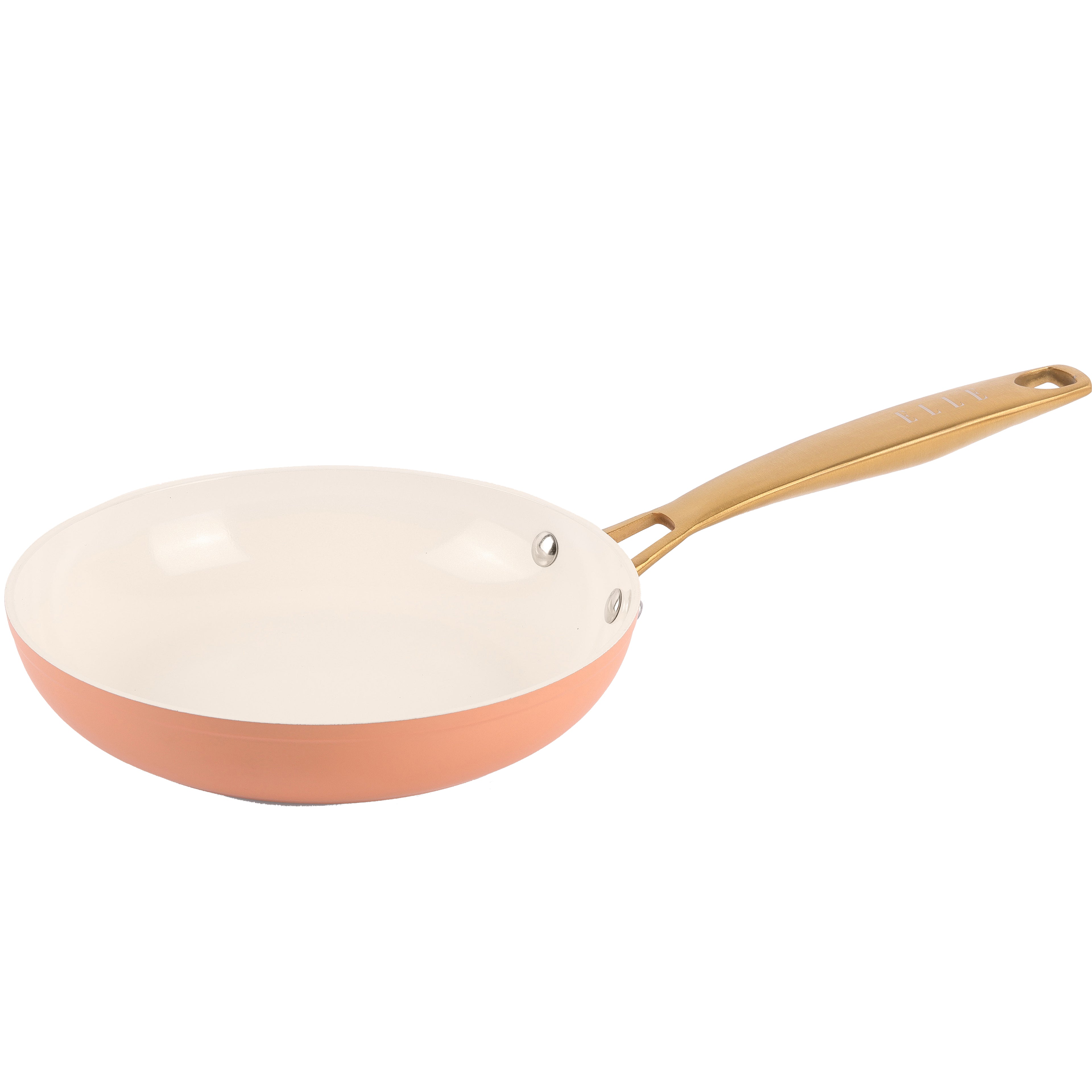 ELLE Home Helene Ceramic Non-Stick Frypan Set – 3pc Induction Cookware, Apricot