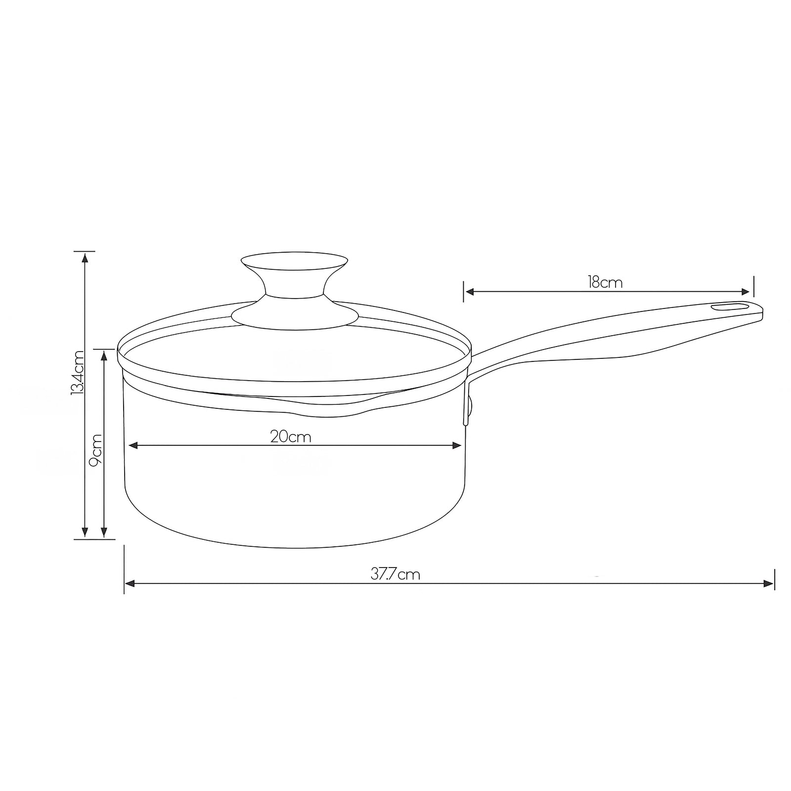 Medium Saucepan with Lid 20cm