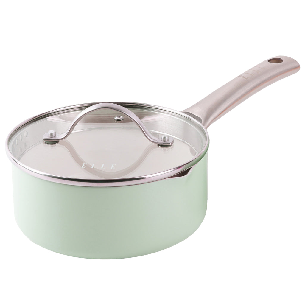 ELLE Home 6 Piece Saucepan Set – Ceramic Non-Stick Induction Cookware, Glacier