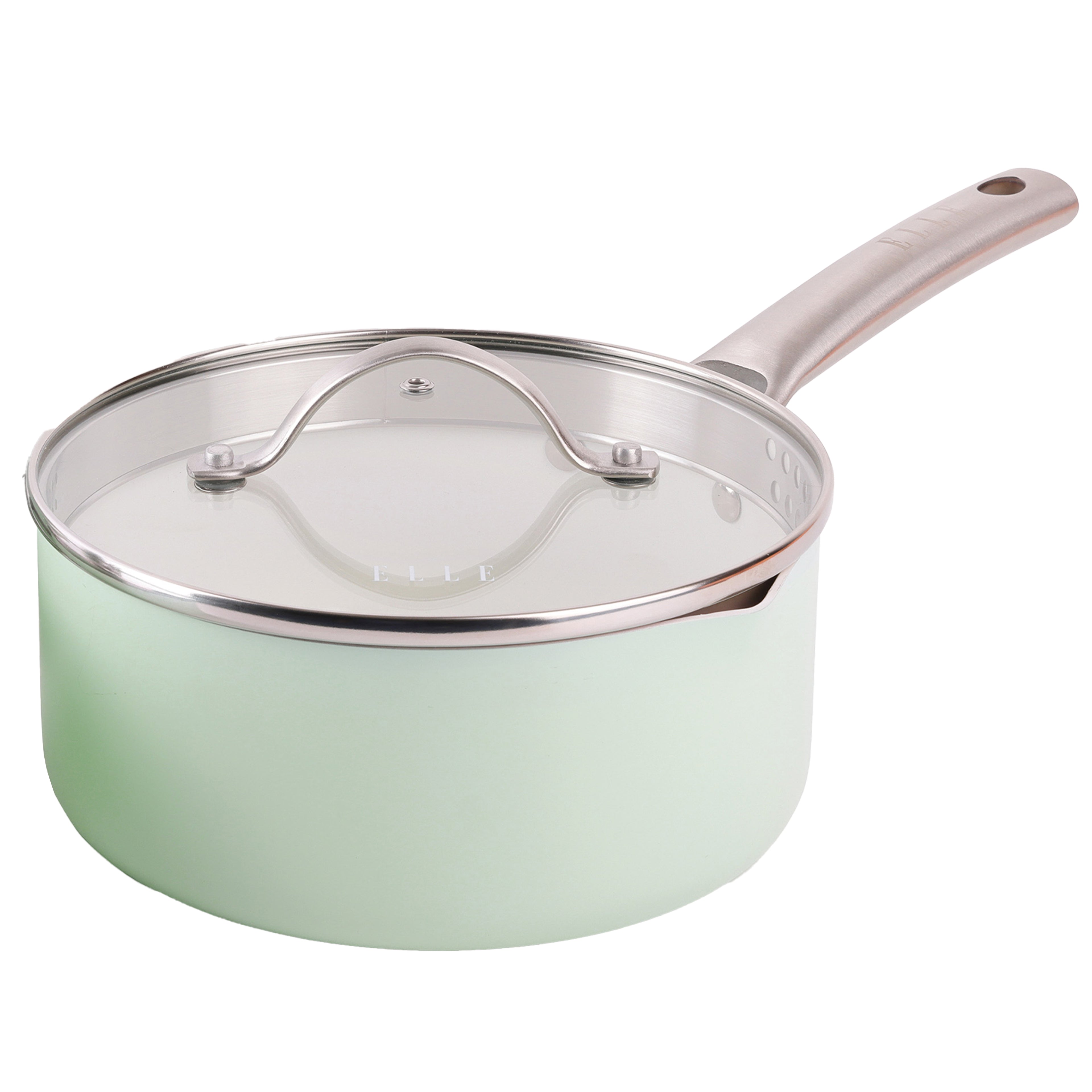 ELLE Home 6 Piece Saucepan Set – Ceramic Non-Stick Induction Cookware, Glacier