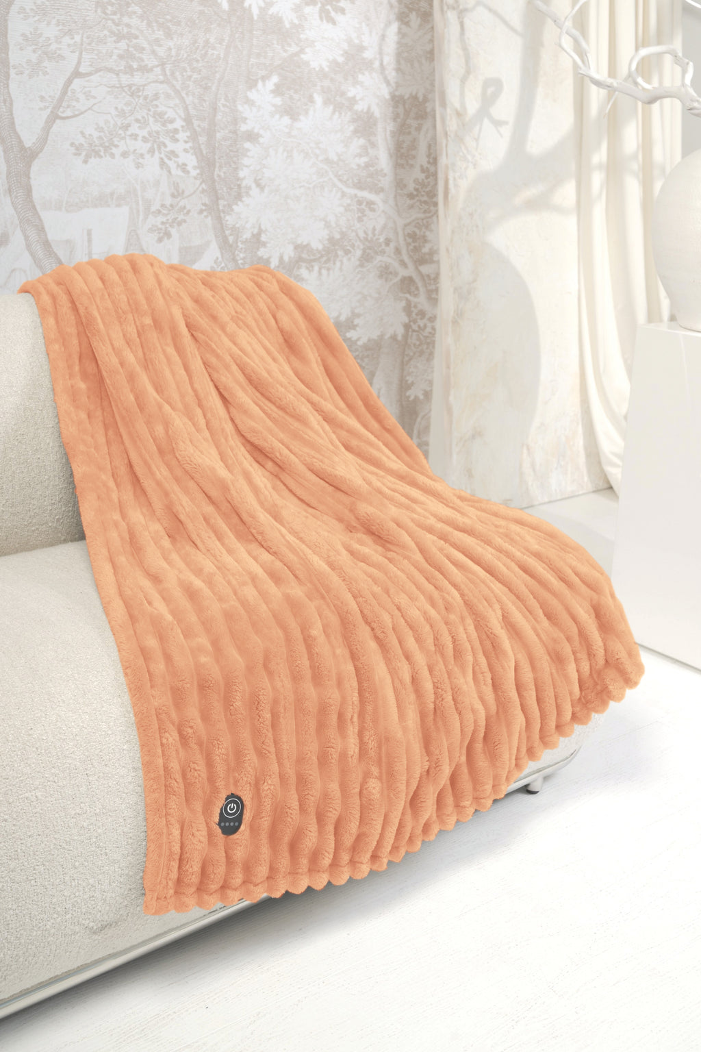 ELLE Heated Throw Blanket – Apricot Wash