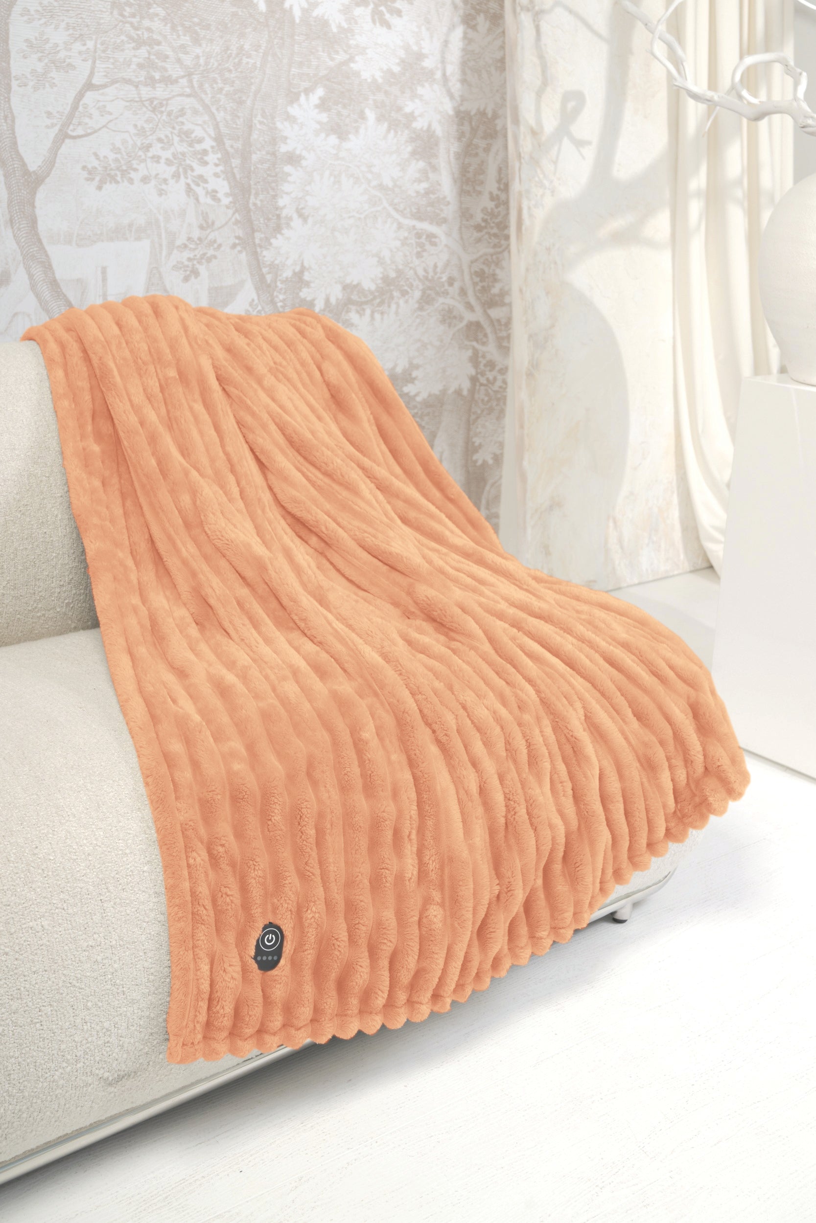 ELLE Heated Throw Blanket – Apricot Wash