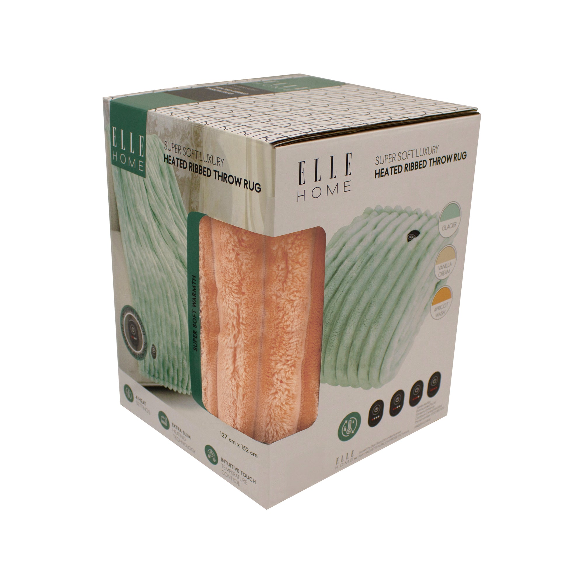 ELLE Heated Throw Blanket – Apricot Wash