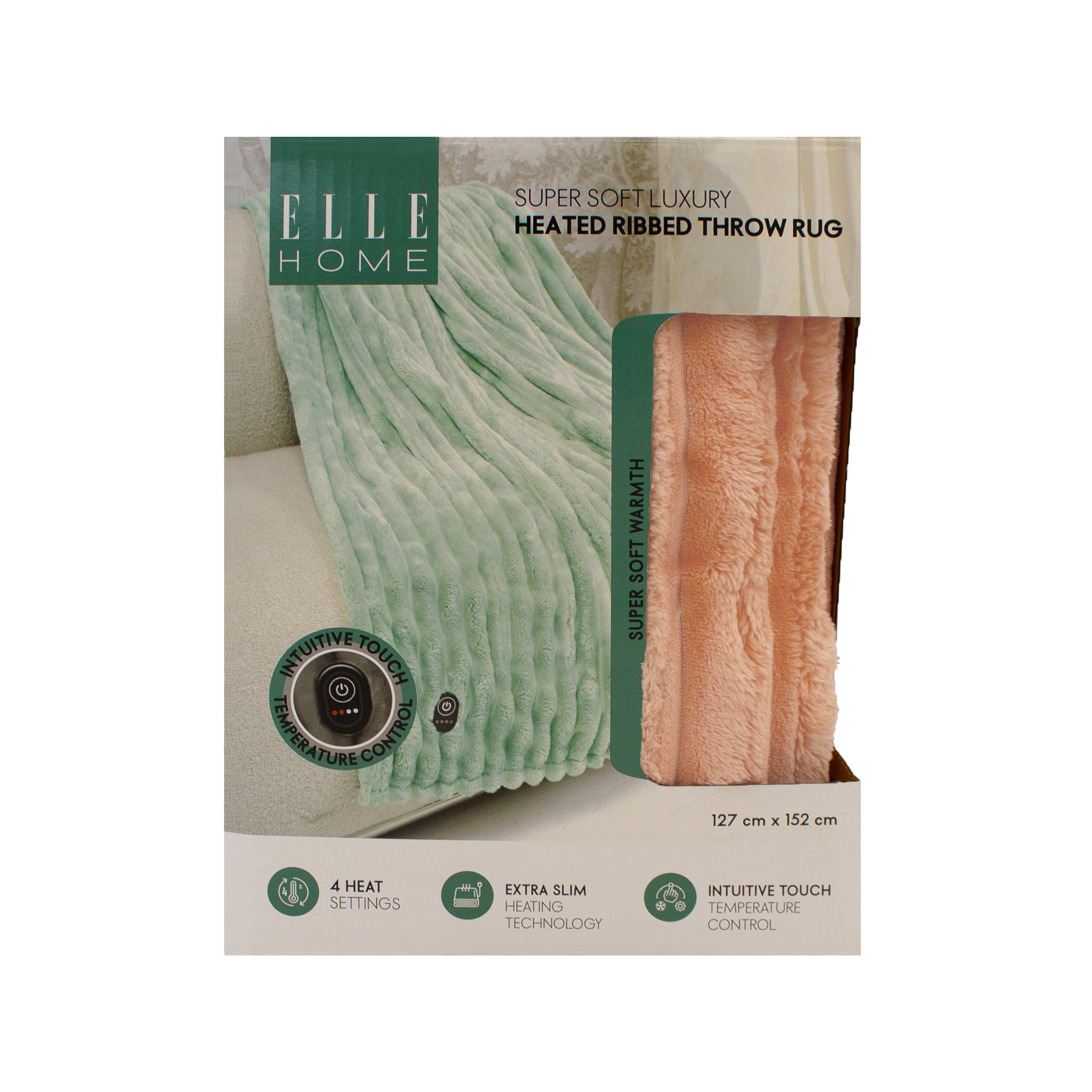 ELLE Heated Throw Blanket – Apricot Wash