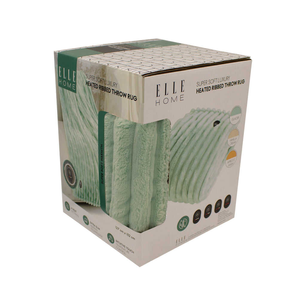 ELLE Heated Throw Blanket – Glacier