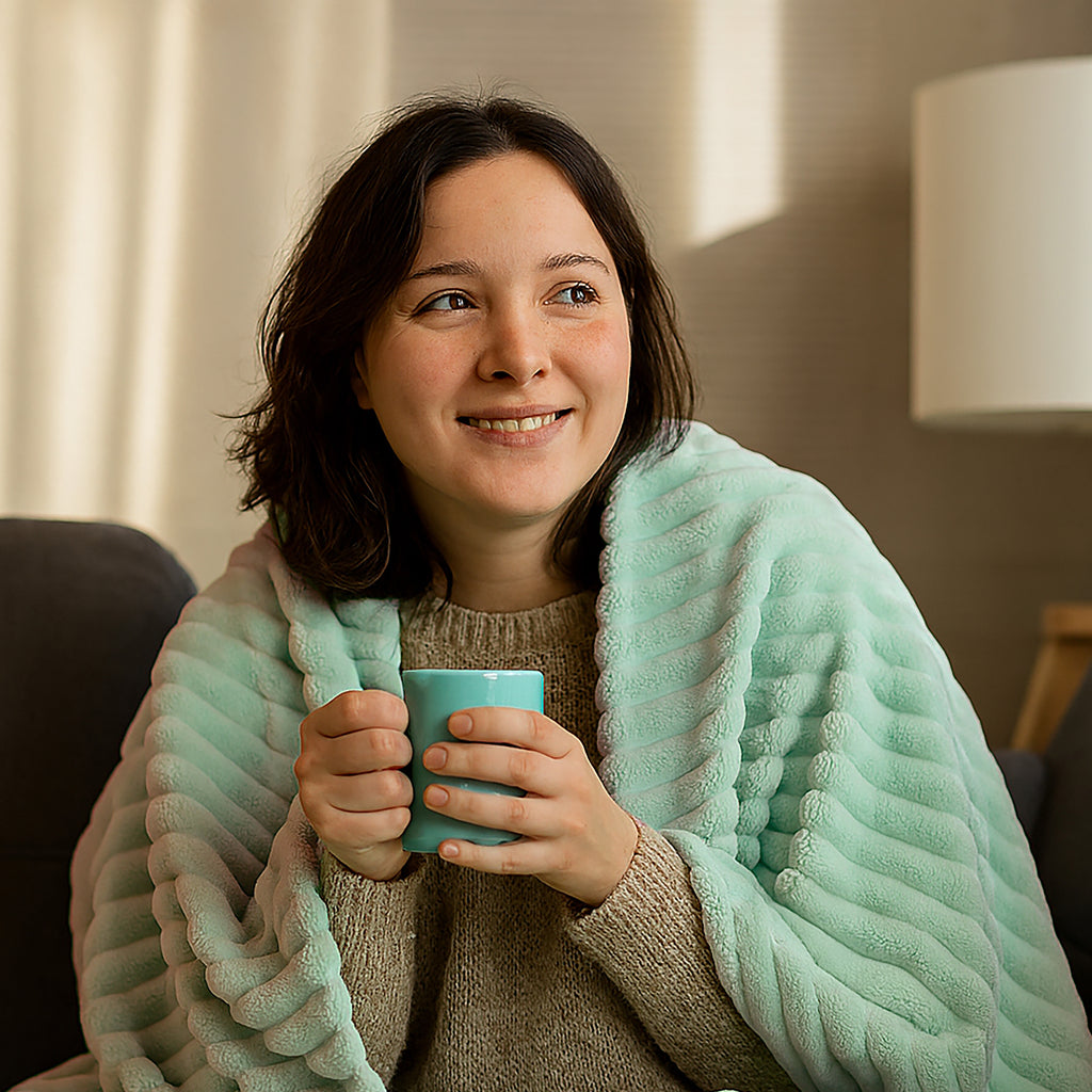 ELLE Heated Throw Blanket – Glacier