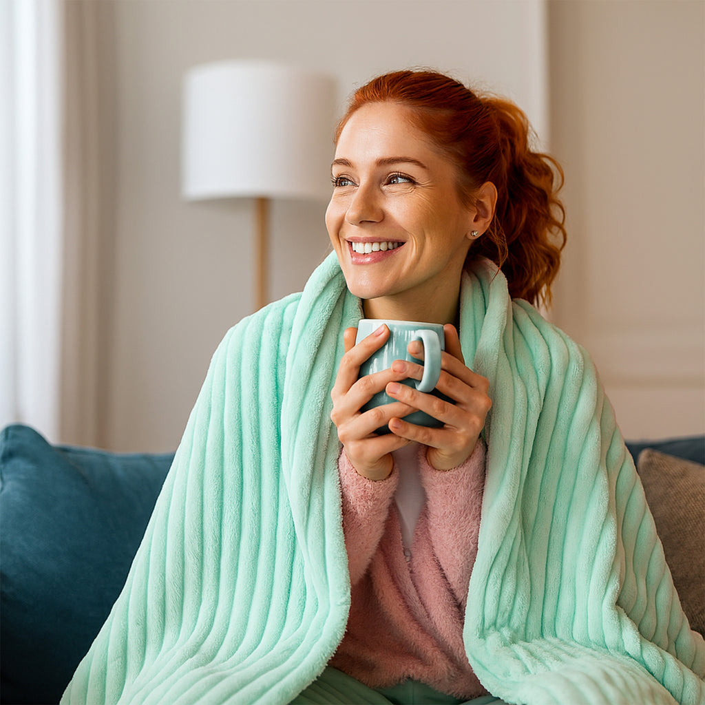 ELLE Heated Throw Blanket – Glacier