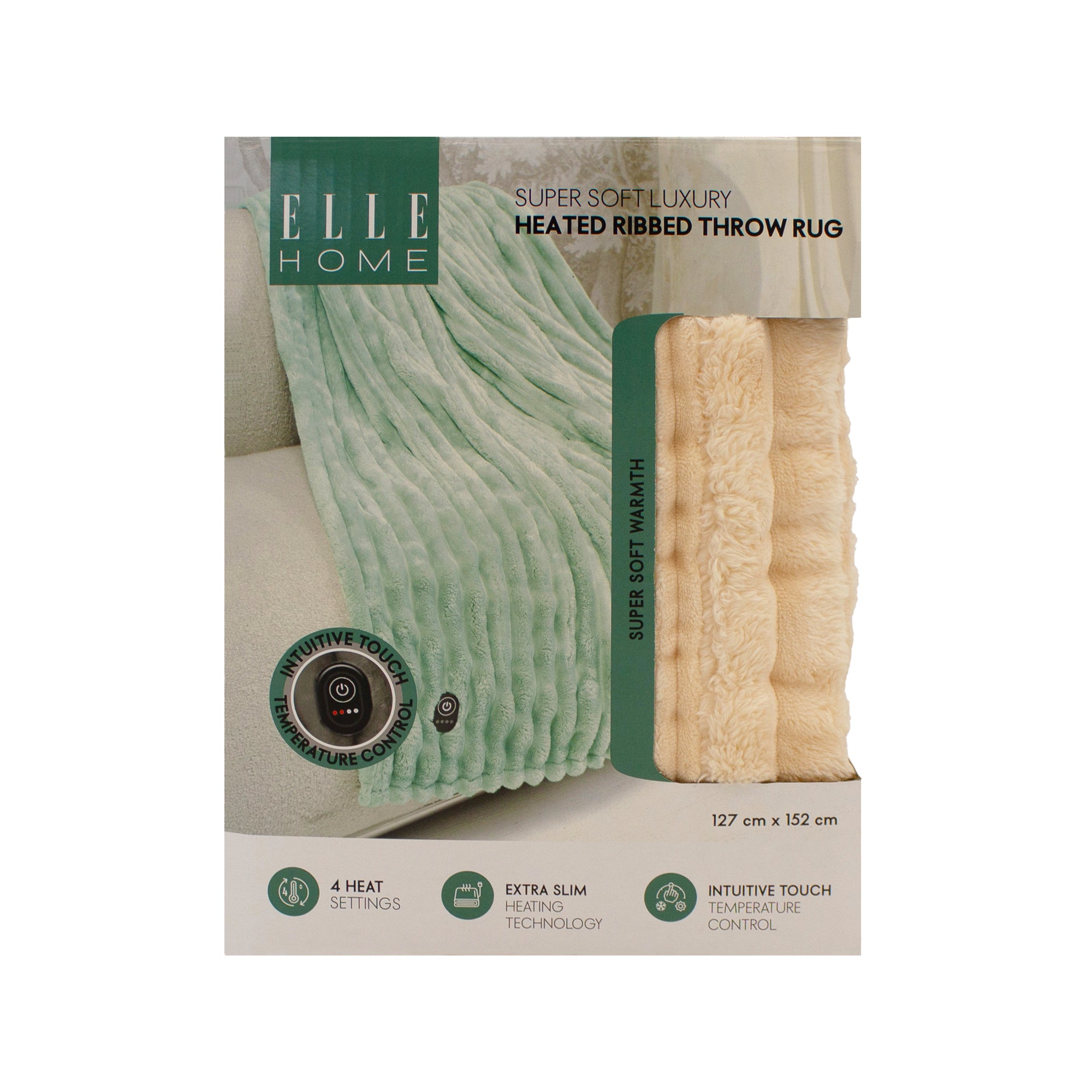 ELLE Heated Throw Blanket – Vanilla Cream