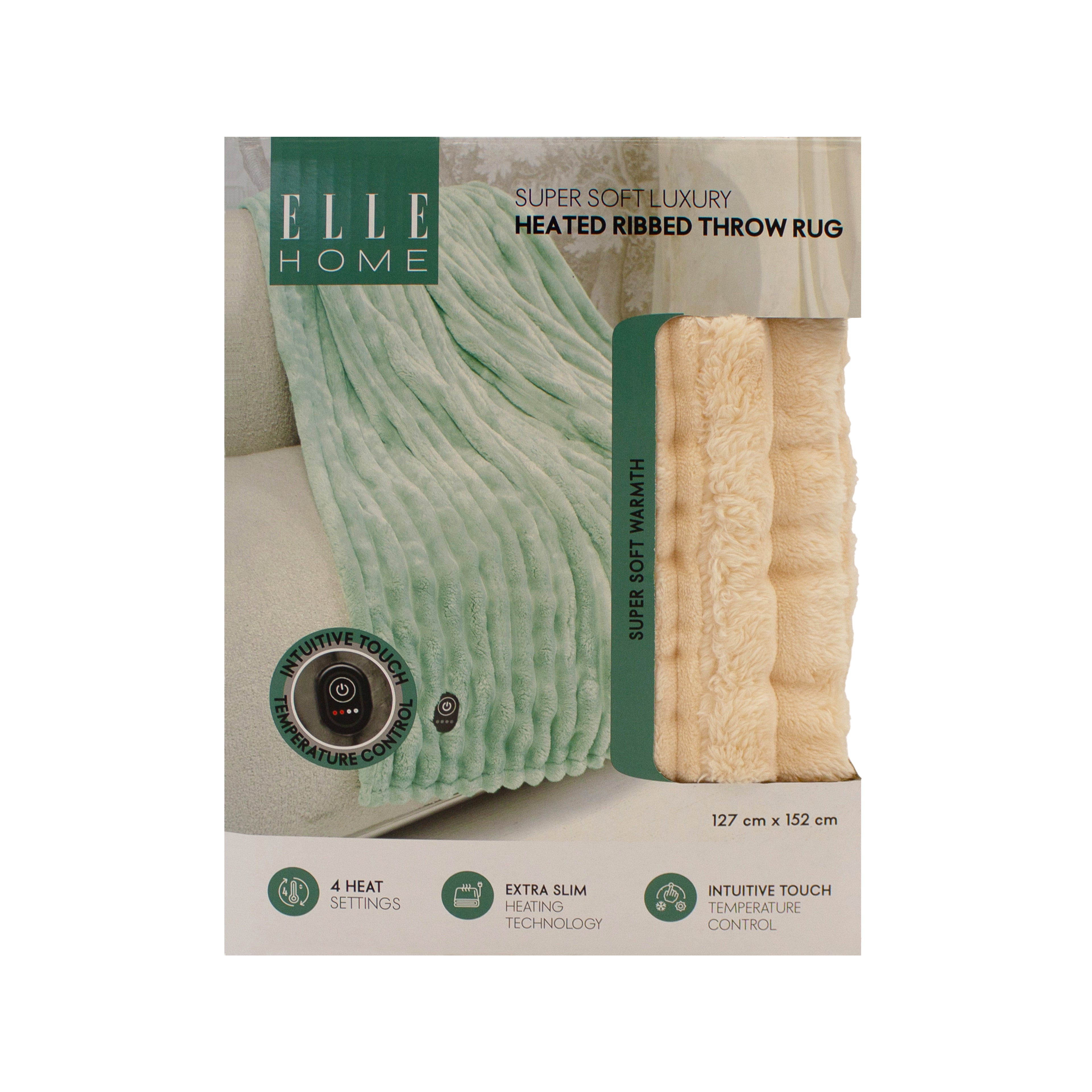 ELLE Heated Throw Blanket – Vanilla Cream